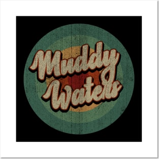 Circle Retro Vintage Muddy Waters Posters and Art